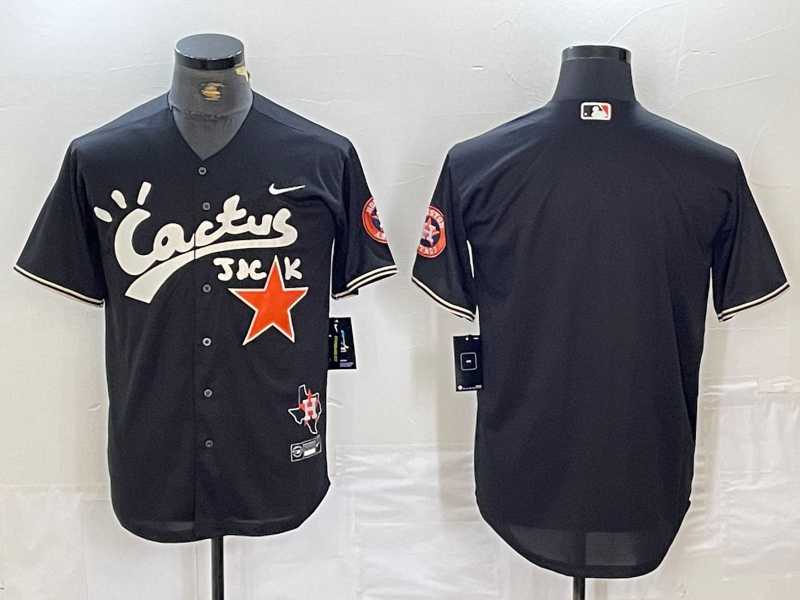 Mens Houston Astros Blank Black Cactus Jack Vapor Premier Stitched Baseball Jersey->houston astros->MLB Jersey
